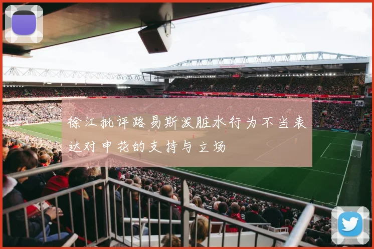 徐江批评路易斯泼脏水行为不当表达对申花的支持与立场